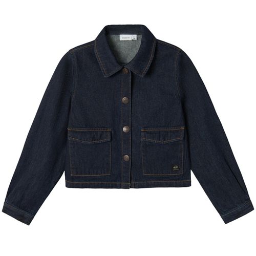 Chaqueta azul sólido para niña