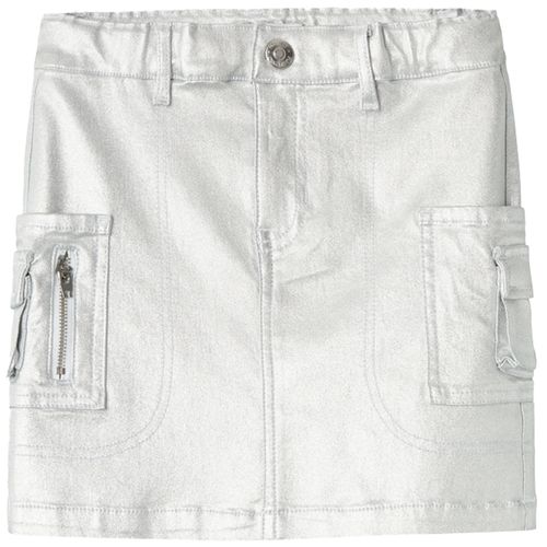 Falda plateada metálico para niña