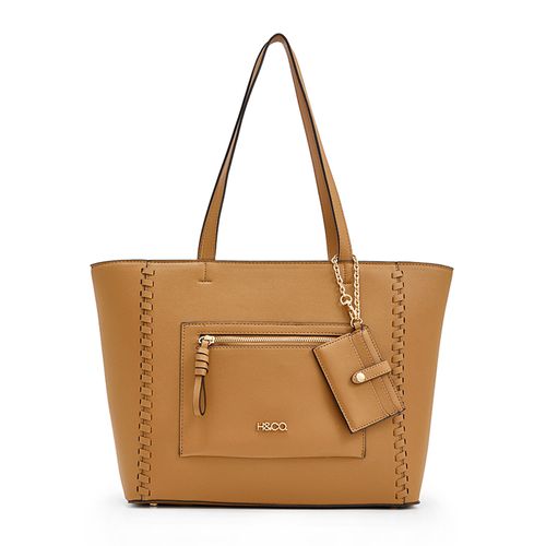 Cartera tote H&Co color café para mujer
