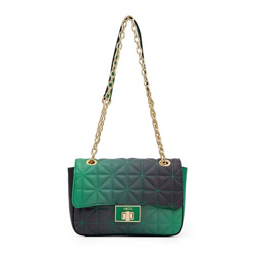 Cartera satchel H&Co color verde para mujer