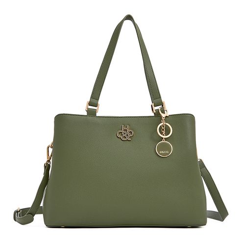 Cartera satchel H&Co color verde para mujer