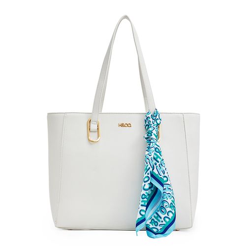 Cartera tote H&Co color blanco para mujer