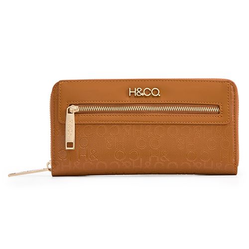 Billetera zip around H&Co café para mujer
