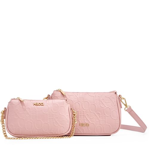 Set de carteras crossbody/satchel H&Co rosado para mujer