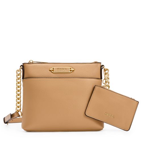 Cartera crossbody H&Co color café para mujer