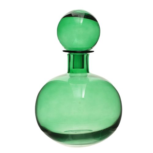 Botella de vidrio decorativa  verde 18x30cm