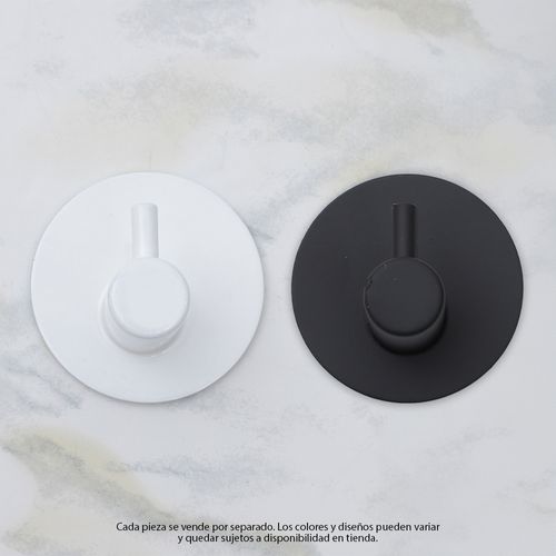 Gancho adhesivo redondo para baño surtido negro/blanco