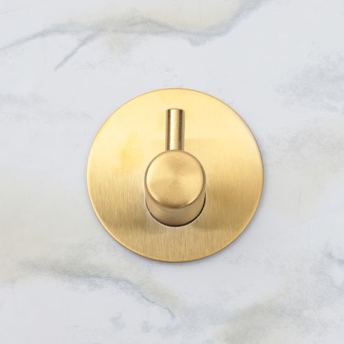 Gancho adhesivo redondo para baño dorado