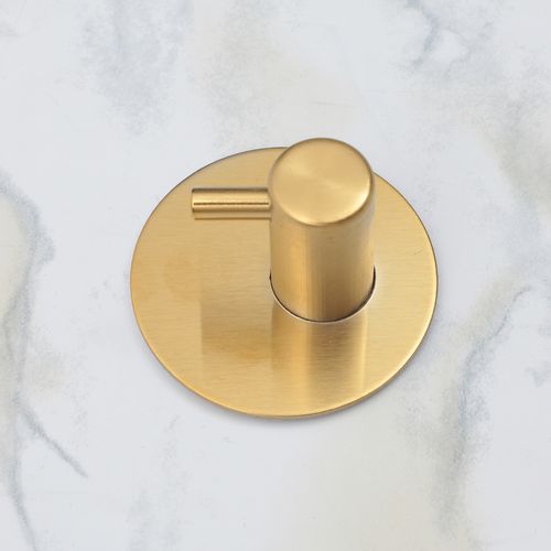 Gancho adhesivo redondo para baño dorado