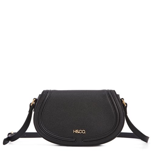 Cartera crossbody H&Co Hilla color negro para mujer