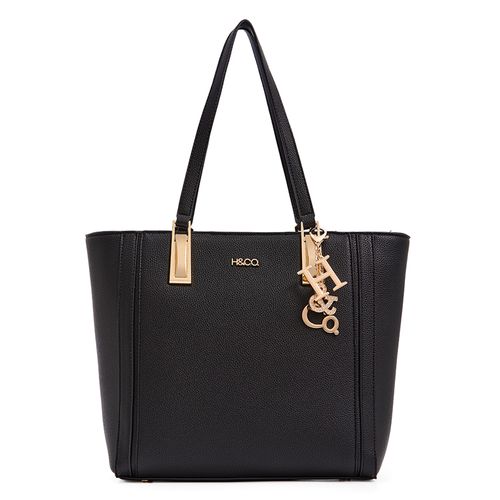 Cartera tote H&Co Aina color negro para mujer