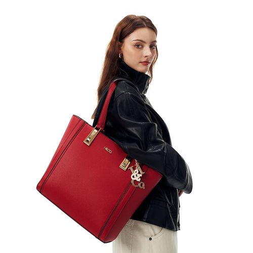 Cartera tote H&Co Aina color rojo para mujer