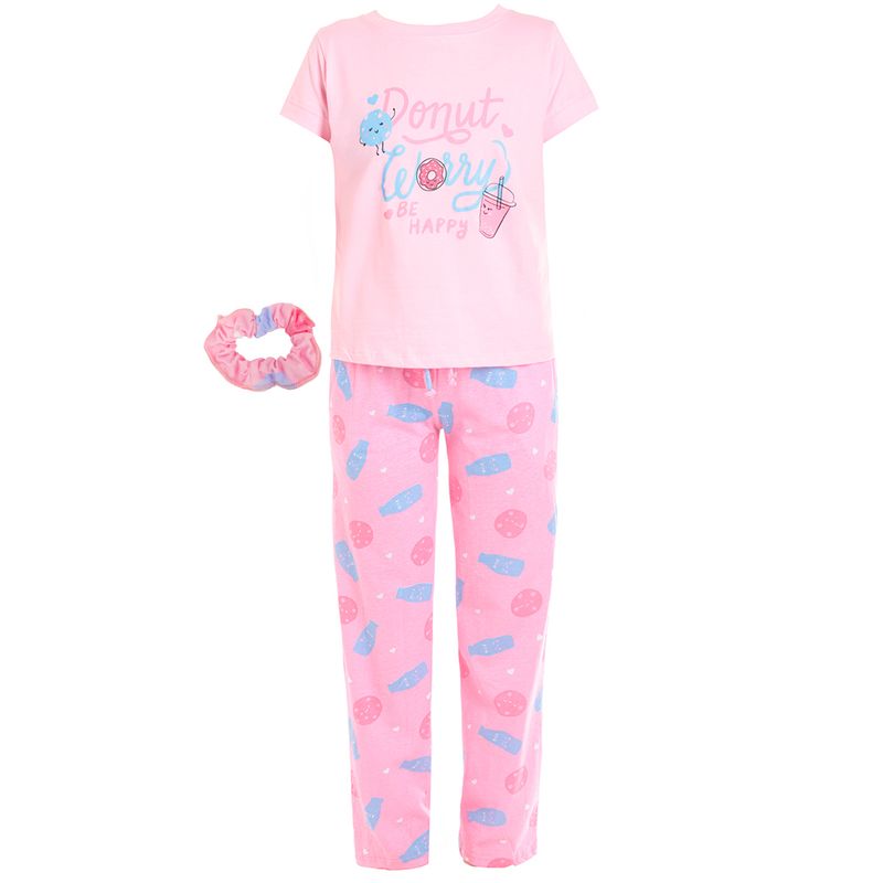 Pijama-de-2-piezas-rosada-con-estampado-para-niña-104752297