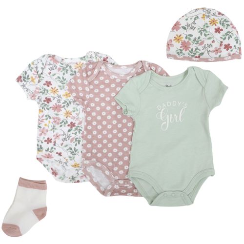 Conjunto de 5 piezas multicolor con estampado de flores para bebé niña