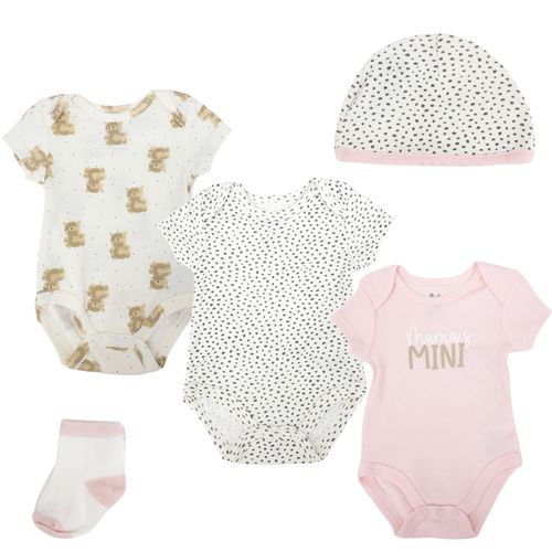 Conjunto de 5 piezas multicolor con estampado para bebé niña