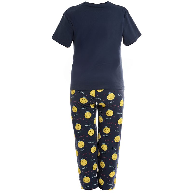 Pijama-de-2-piezas-negra-con-estampado-para-niña-104752296