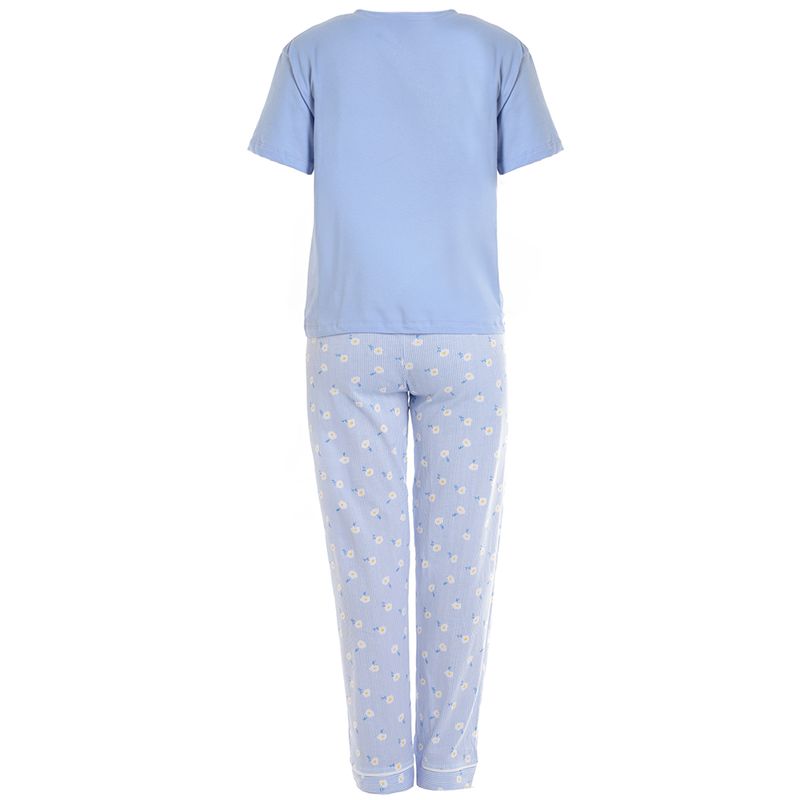 Pijama-de-2-piezas-celeste-con-estampado-de-flores-para-niña-104752308