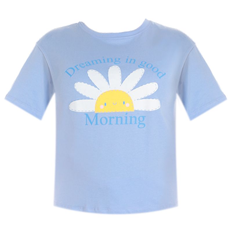 Pijama-de-2-piezas-celeste-con-estampado-de-flores-para-niña-104752308
