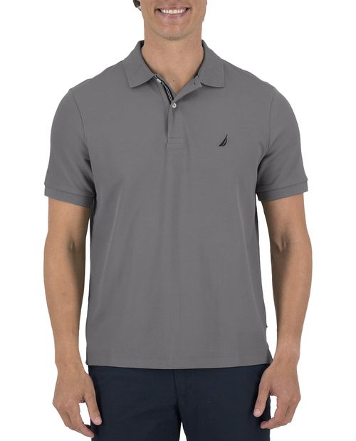 Camisa polo Nautica regular fit gris sólida para hombre