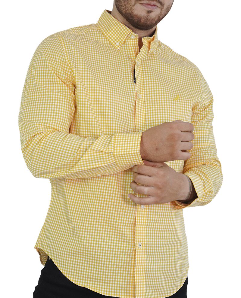 104771415-Camisa-casual-Nautica-classic-fit-amarilla-cuadriculada-para-hombre