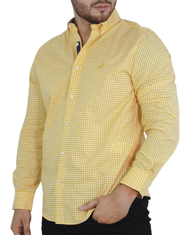 104771415-Camisa-casual-Nautica-classic-fit-amarilla-cuadriculada-para-hombre