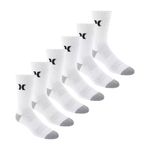 104810492-Pack-de-6-pares-de-calcetines-Hurley-crew-blancos-texturizados-para-hombre