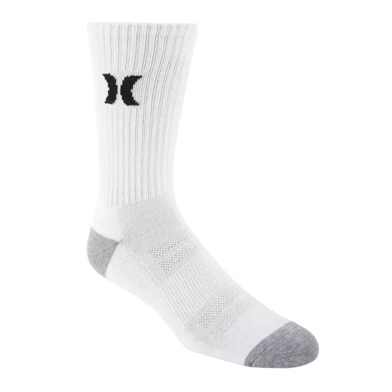 104810492-Pack-de-6-pares-de-calcetines-Hurley-crew-blancos-texturizados-para-hombre