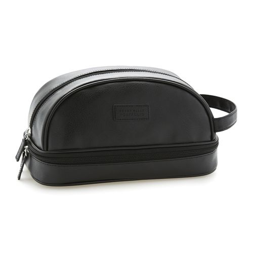 Bolso organizador Perry Ellis negro con textura para hombre