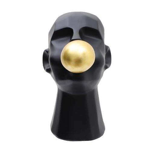 Figura decorativa de rostro color negro 28x15cm