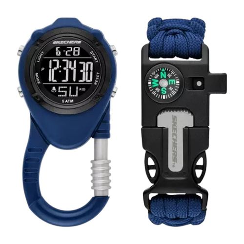 Reloj Skechers digital de poliuretano azul con accesorio para hombre