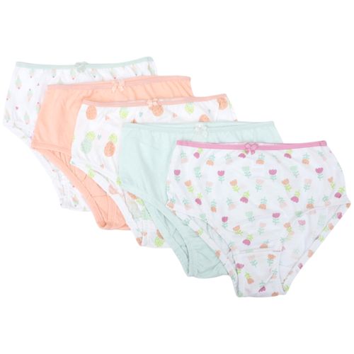 Set de 5 piezas ropa interior multicolor  con estampado para niña