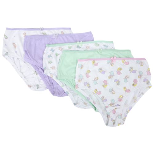 Set de 5 piezas ropa interior multicolor  con estampado para niña