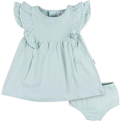 Vestido celeste sólido para bebé niña