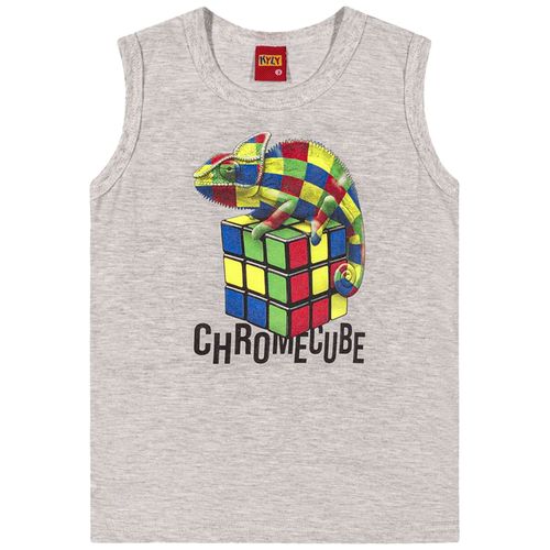 Camiseta gris con estampado para niño