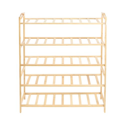Zapatera de bambú de 5 niveles 70x24x90 cm