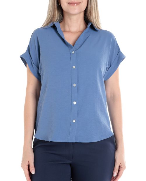 Blusa Marcella camisera manga corta para mujer