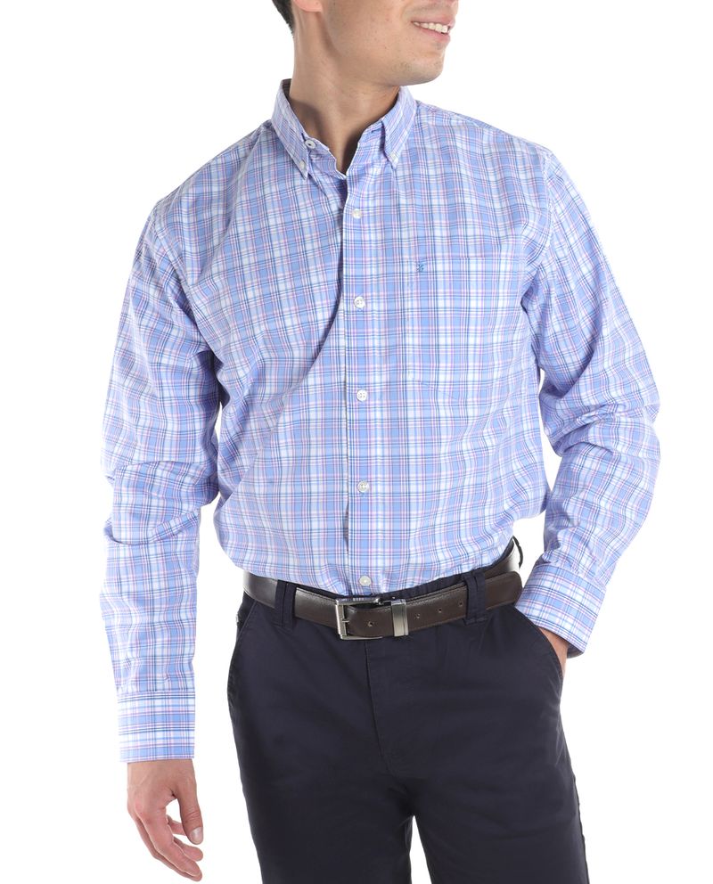 104806840-Camisa-casual-Izod-azul-cuadriculada-para-hombre