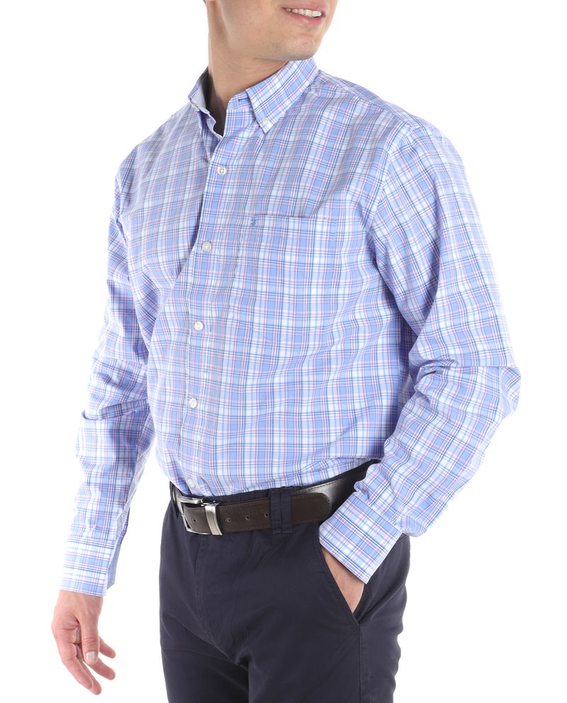 104806840-Camisa-casual-Izod-azul-cuadriculada-para-hombre
