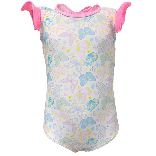 Traje de baño 1 pieza multicolor con estampado de mariposas para niña