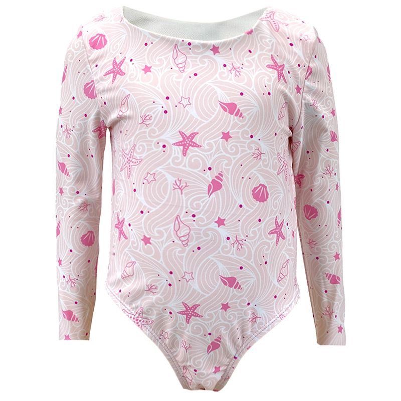 Traje-de-baño-1-pieza-bicolor-con-estampado-para-niña