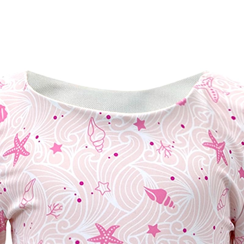 Traje-de-baño-1-pieza-bicolor-con-estampado-para-niña