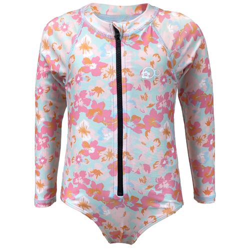 Traje de baño 1 pieza multicolor con estampado de flores para niña