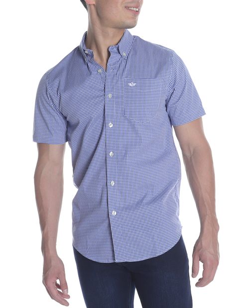 Camisa casual Dockers azul cuadriculada para hombre