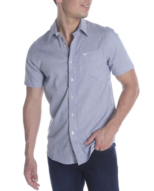 Camisa casual Dockers azul navy rayada para hombre