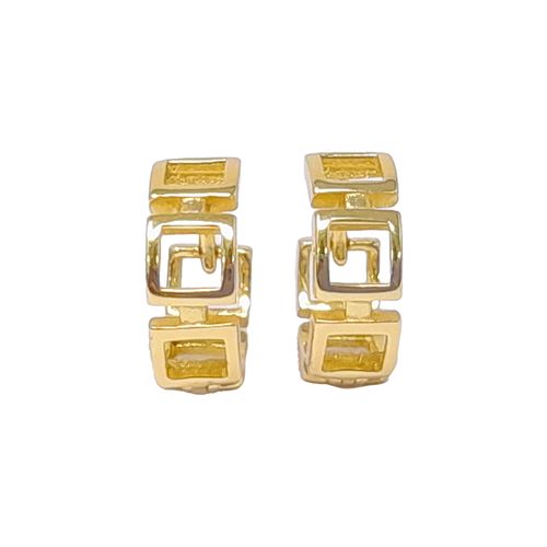 Aretes hoops de plata dorado para mujer