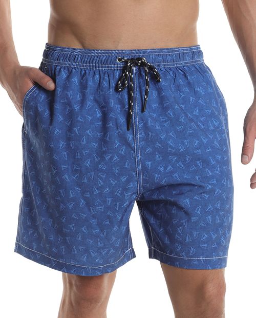 Calzoneta de baño Oscar de la Renta navy mini print veleros para hombre