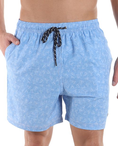 Calzoneta de baño Oscar de la Renta celeste mini print veleros para hombre