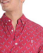 104806804-Camisa-casual-Izod-roja-mini-print-pajaros-para-hombre