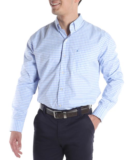 Camisa casual Izod bicolor cuadriculada para hombre