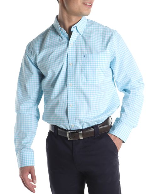 Camisa casual Izod bicolor cuadriculada para hombre